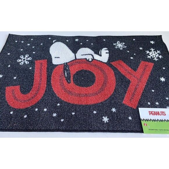 Peanuts Other - Peanuts Snoopy Christmas Holiday Joy Accent Rug Doormat Snowflakes Holiday NEW